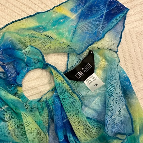 Kim Shui Britney Blue Lace Top - Picture 2 of 3